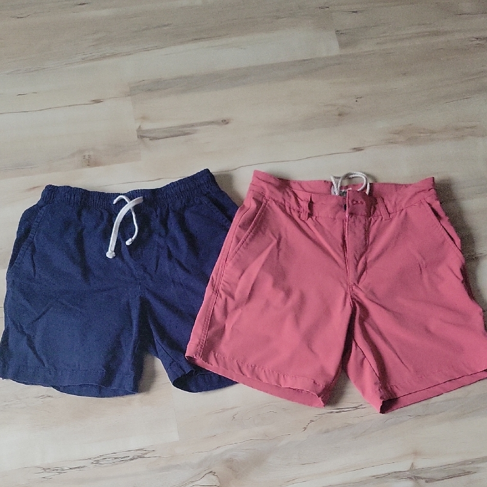 Boy Navy and Red Shorts
